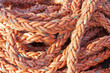 Nylon rope at a ship in the harbor