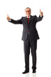 Successful senior business man with thumbs up