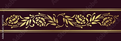 Vektor: traditional Indian floral border, India traditional Indian floral border, India
