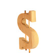 wooden dollar sign wooden dollar sign