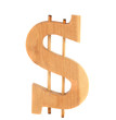 wooden dollar sign wooden dollar sign