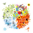 Four seasons - spring, summer, autumn, winter. Four seasons - spring, summer, autumn, winter.