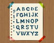 Sheet with sketch of letters symbols for your design