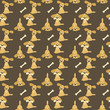 Seamless background with dogs and bones