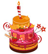 big strawberry birthday cake