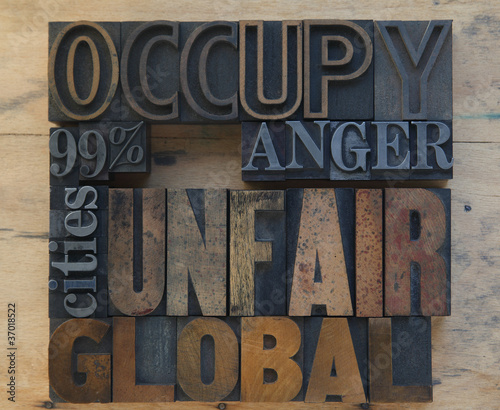 Photo: words related to the Occupy Wall Street movement words related to the Occupy Wall Street movement