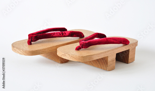 Photo: pair of of traditional japanese geisha shoes pair of of traditional japanese geisha shoes