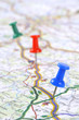 pushpin on map