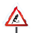 Schild Silvesterrakete - weiss
