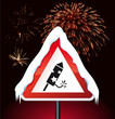 Schild Silvesterrakete - Feuerwerk