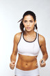 Fit Girl Excercising To Music