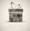 Simple Christmas card with a gift Simple Christmas card with a gift