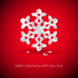 Vector white paper christmas snowflake