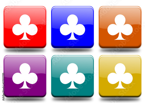 Vector: Card symbol "6 buttons of different colors" Card symbol "6 buttons of different colors"