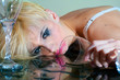 Foto: Drunk woman with glass Drunk woman with glass