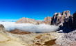 Photo: Dolomities - mountain peak emerges from the clouds Dolomities - mountain peak emerges from the clouds