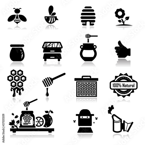 Vector: Icons set Honey Icons set Honey