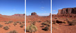 triptyque sur les roches de monument valley