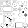 vector Icons : Simple Furniture / Floor Plan (Outline) vector Icons : Simple Furniture / Floor Plan (Outline)