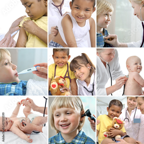 Photo: Various childrens healthcare related images in a collage Various childrens healthcare related images in a collage