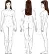 Naked standing woman vector