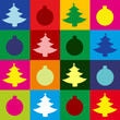 Vektor: Seamless background. Christmas trees Seamless background. Christmas trees