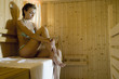 Woman in sauna