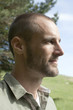 Man in nature, portrait, profile