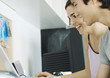 Young couple using computer