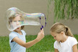 Girls making bubbles