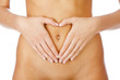 Hands on the belly of woman