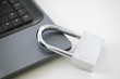 Padlock on laptop computer