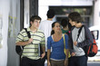 Students walking and chatting together