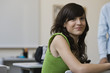 Teenage girl in high school classroom