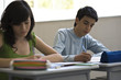 High school students doing classwork