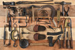 collection de vieux outils d'autrefois