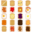A vector of Sliced White / Brown bread toast with jam, egg A vector of Sliced White / Brown bread toast with jam, egg