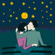Cute hand drawn style couple