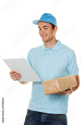 Photo: Bote von Botendienst liefert Post Paket Bote von Botendienst liefert Post Paket