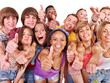 Group people thumb up. Isolated.