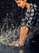 Photo: Girl and water drops Girl and water drops