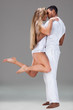 Young couple dances Caribbean Salsa Young couple dances Caribbean Salsa
