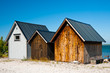 Three fishing huts