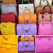 collage with colorful leather handbags collection collage with colorful leather handbags collection