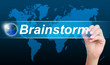 women hand writing brainstorm