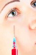 cosmetic injection of botox to the face of beautiful woman