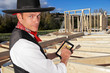 carpenter in traditional guild clothing