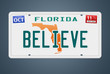 Nummernschild Florida Believe