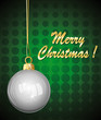 Merry christmas ! Green and gold greeting card.