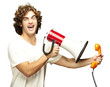 Foto: man with megaphone man with megaphone